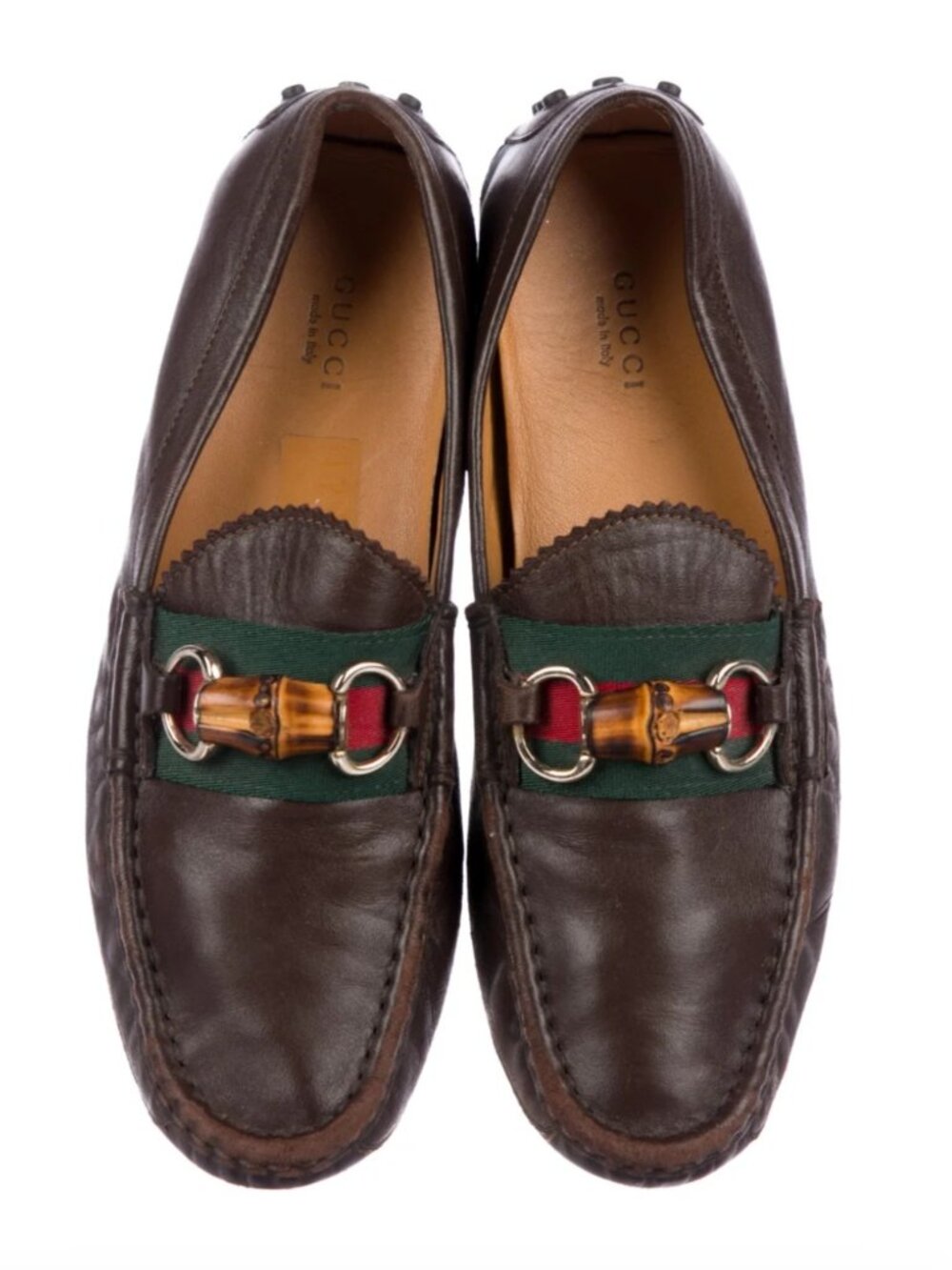 Gucci Leather Web Loafers